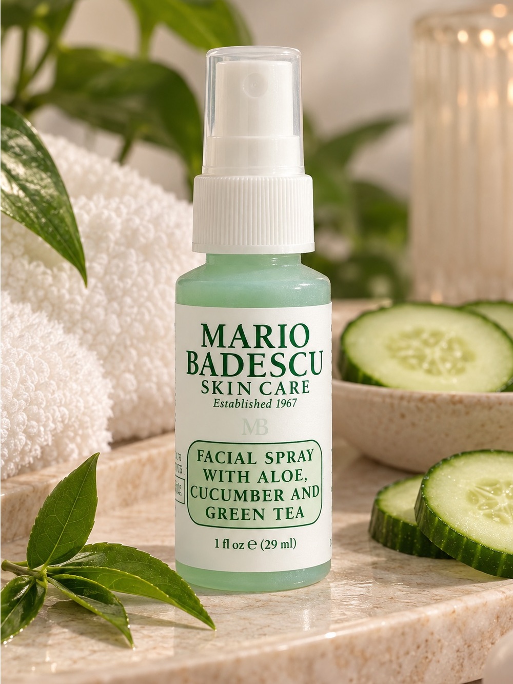 Mario Badescu Facial Spray in Mint Green and White